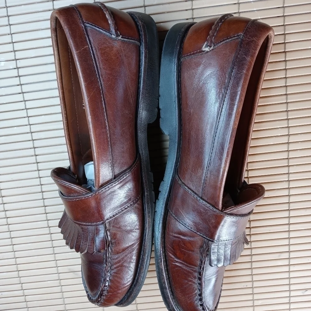 ALLEN EDMONDS Waterbury Brown Sz 11.5 B Men Kiltie Buckle Loafers. 404pem